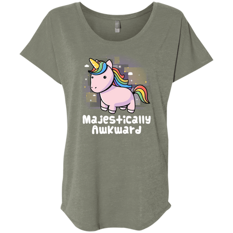 T-Shirts Venetian Grey / X-Small Majestically Awkward Triblend Dolman Sleeve