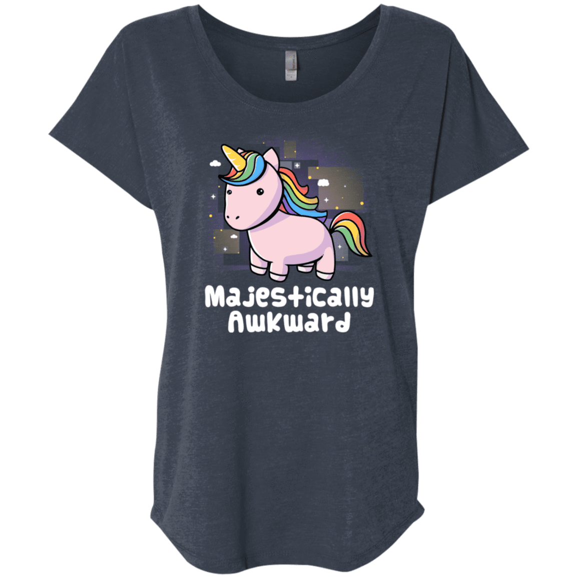 T-Shirts Vintage Navy / X-Small Majestically Awkward Triblend Dolman Sleeve