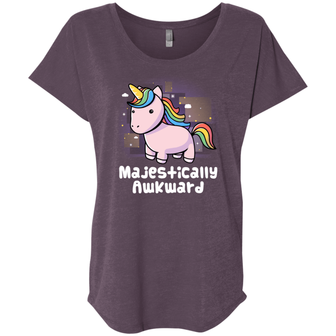 T-Shirts Vintage Purple / X-Small Majestically Awkward Triblend Dolman Sleeve