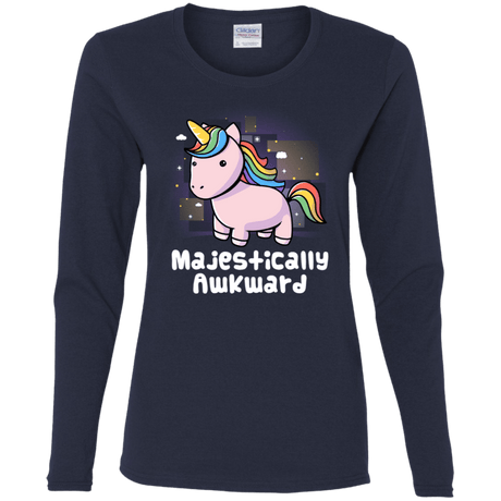 T-Shirts Navy / S Majestically Awkward Women's Long Sleeve T-Shirt