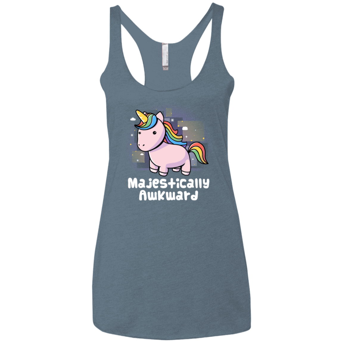 T-Shirts Indigo / X-Small Majestically Awkward Women's Triblend Racerback Tank