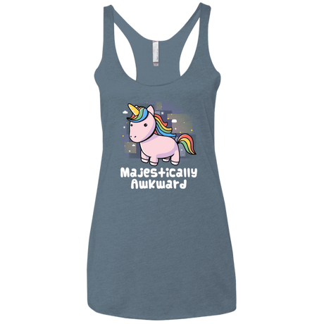 T-Shirts Indigo / X-Small Majestically Awkward Women's Triblend Racerback Tank