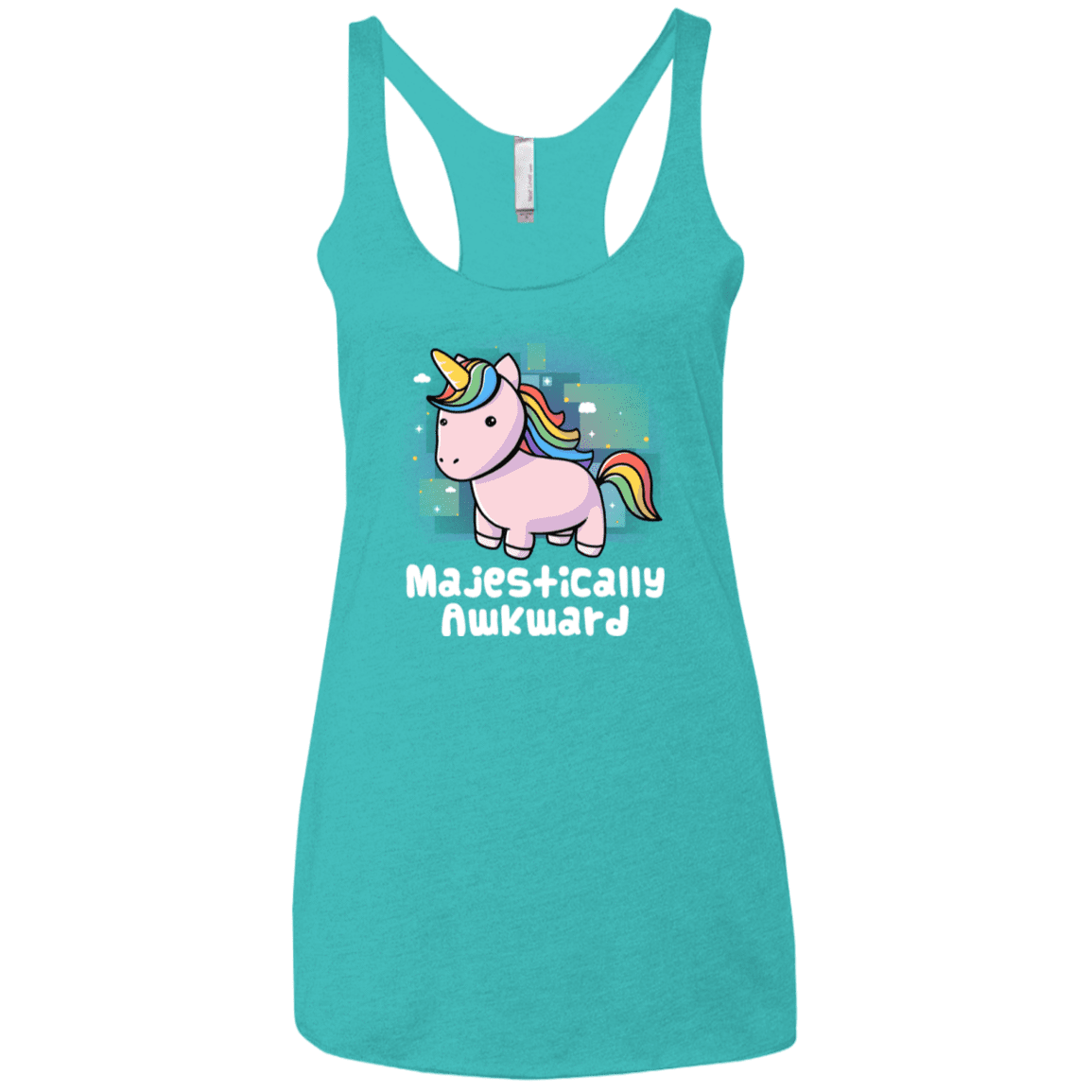 T-Shirts Tahiti Blue / X-Small Majestically Awkward Women's Triblend Racerback Tank