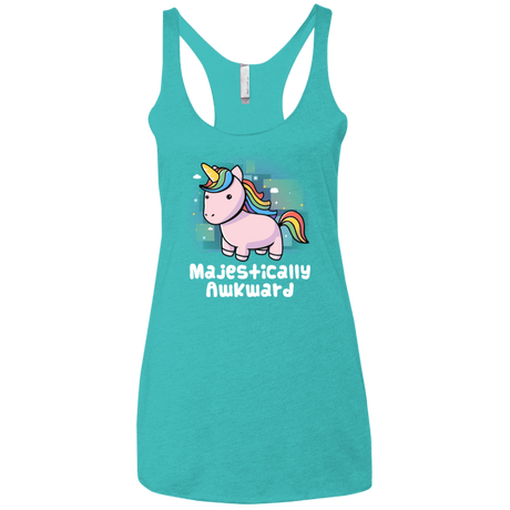 T-Shirts Tahiti Blue / X-Small Majestically Awkward Women's Triblend Racerback Tank