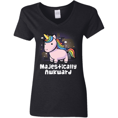 T-Shirts Black / S Majestically Awkward Women's V-Neck T-Shirt