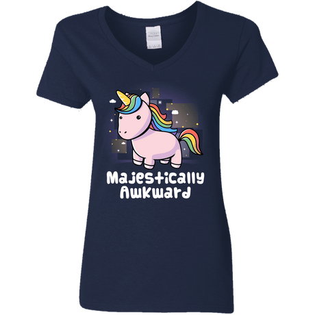 T-Shirts Navy / S Majestically Awkward Women's V-Neck T-Shirt