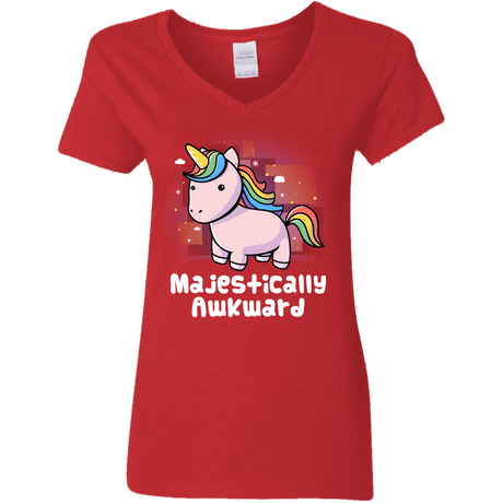 T-Shirts Red / S Majestically Awkward Women's V-Neck T-Shirt