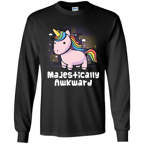 T-Shirts Black / YS Majestically Awkward Youth Long Sleeve T-Shirt