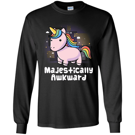 T-Shirts Black / YS Majestically Awkward Youth Long Sleeve T-Shirt