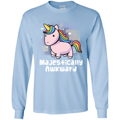 T-Shirts Light Blue / YS Majestically Awkward Youth Long Sleeve T-Shirt