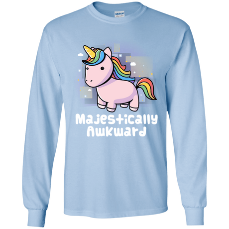 T-Shirts Light Blue / YS Majestically Awkward Youth Long Sleeve T-Shirt