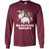T-Shirts Maroon / YS Majestically Awkward Youth Long Sleeve T-Shirt