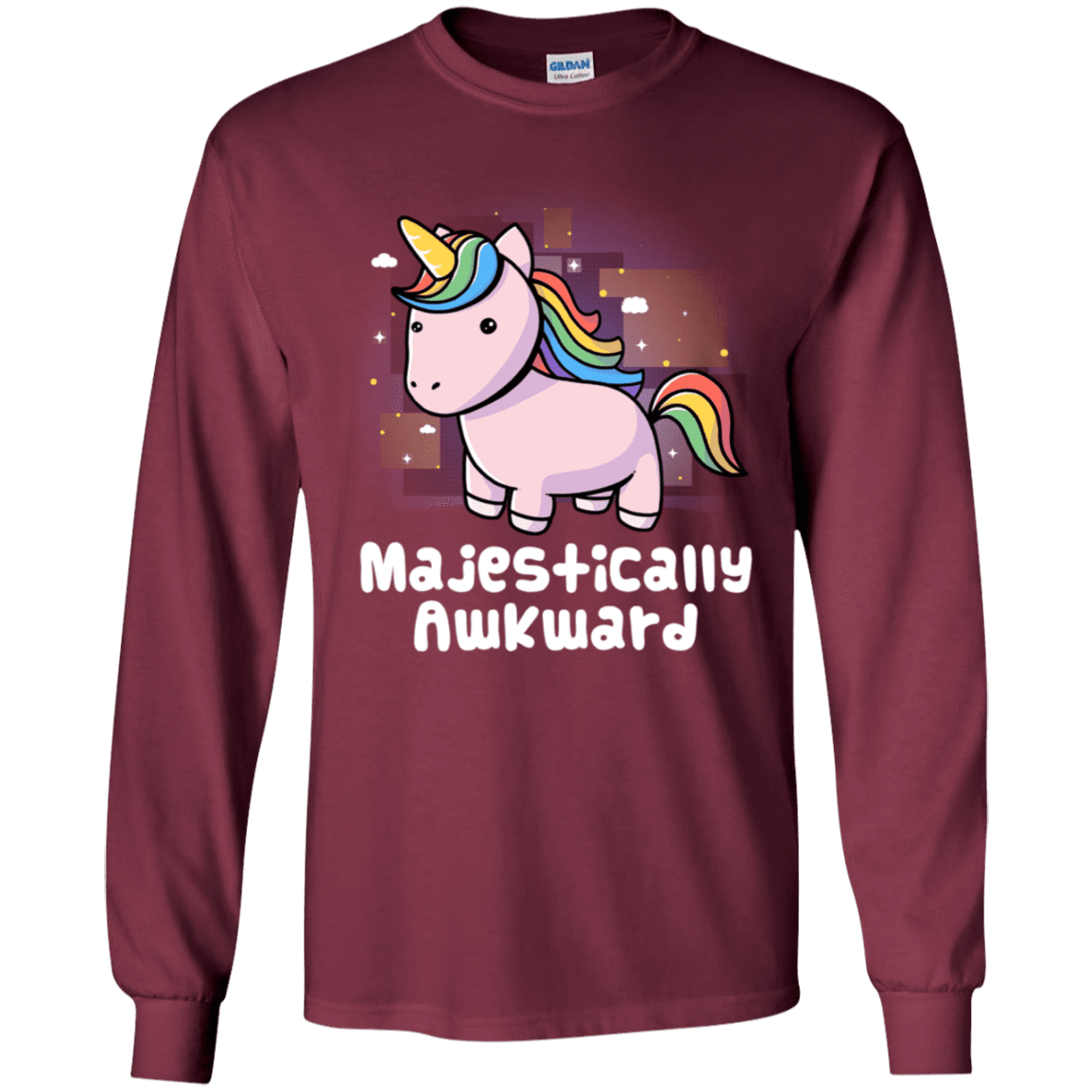 T-Shirts Maroon / YS Majestically Awkward Youth Long Sleeve T-Shirt