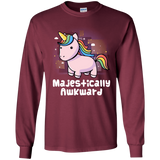 T-Shirts Maroon / YS Majestically Awkward Youth Long Sleeve T-Shirt