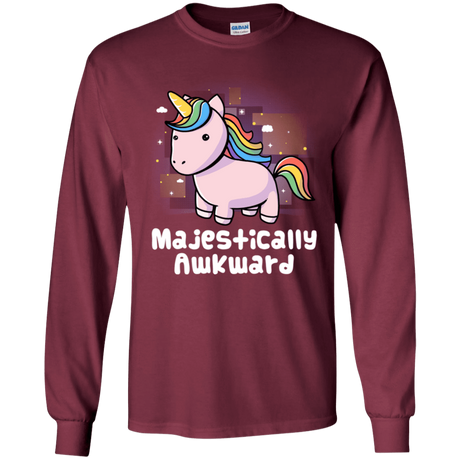 T-Shirts Maroon / YS Majestically Awkward Youth Long Sleeve T-Shirt