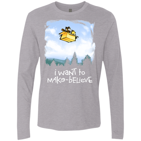 T-Shirts Heather Grey / S Make Believe Men's Premium Long Sleeve