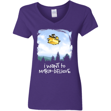 T-Shirts Purple / S Make Believe Women's V-Neck T-Shirt