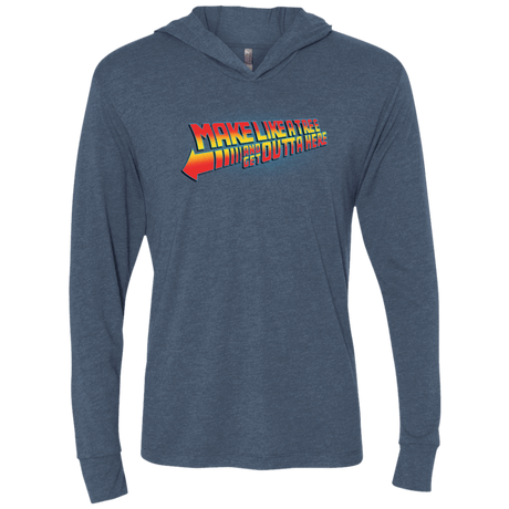 T-Shirts Indigo / X-Small Make Like A Tree Triblend Long Sleeve Hoodie Tee