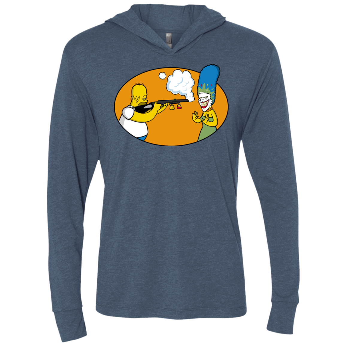 T-Shirts Indigo / X-Small Make Up Gun Triblend Long Sleeve Hoodie Tee