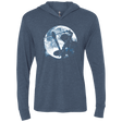 T-Shirts Indigo / X-Small Male Gamer Moon Triblend Long Sleeve Hoodie Tee