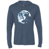 T-Shirts Indigo / X-Small Male Gamer Moon Triblend Long Sleeve Hoodie Tee