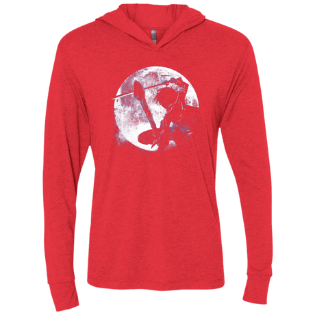 T-Shirts Vintage Red / X-Small Male Gamer Moon Triblend Long Sleeve Hoodie Tee