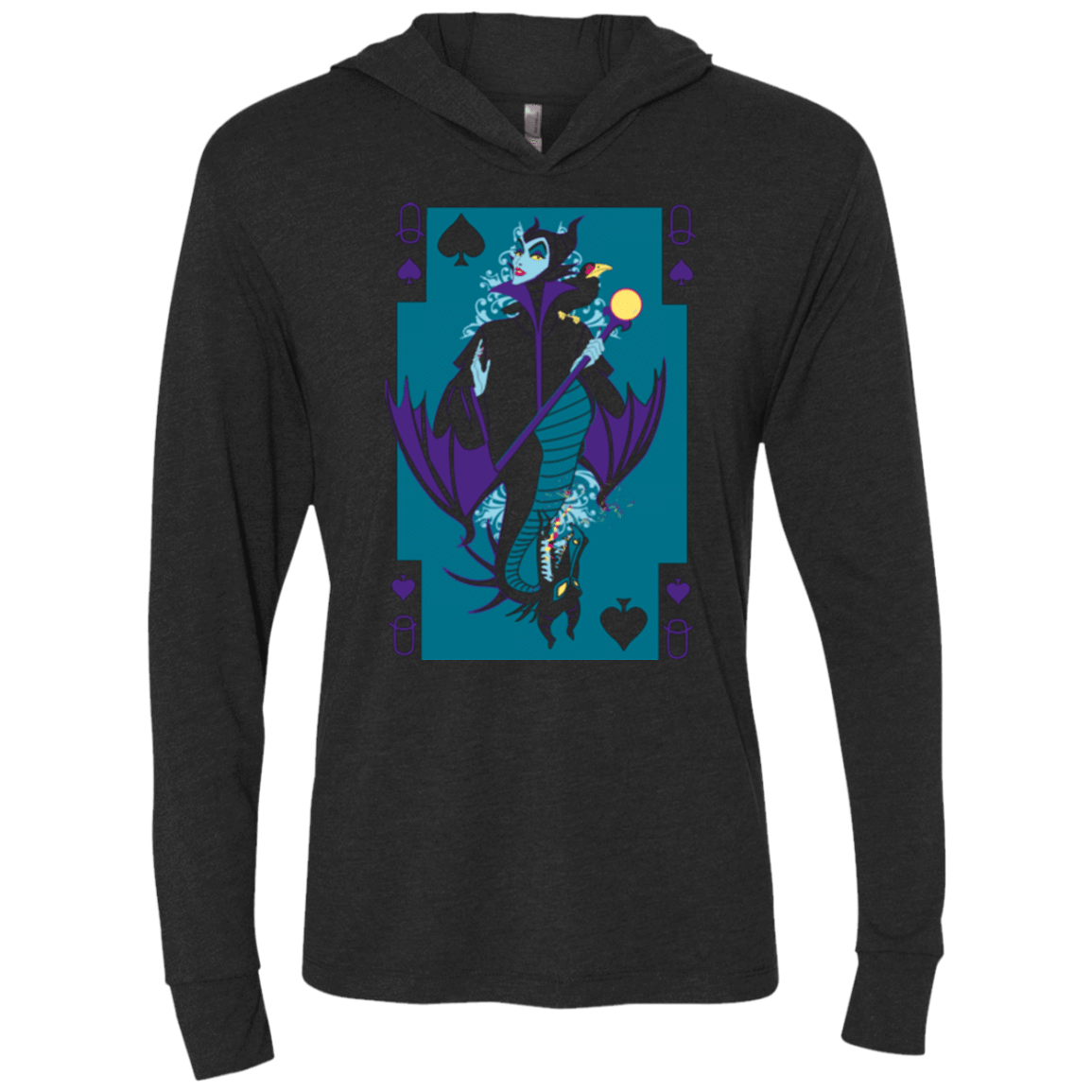 T-Shirts Vintage Black / X-Small Maleficard Triblend Long Sleeve Hoodie Tee