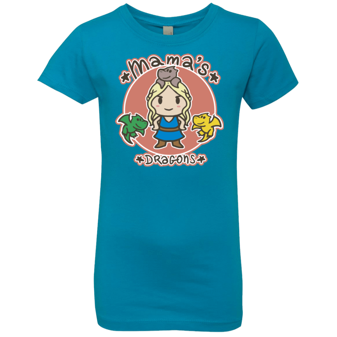 T-Shirts Turquoise / YXS Mamas Dragons Girls Premium T-Shirt