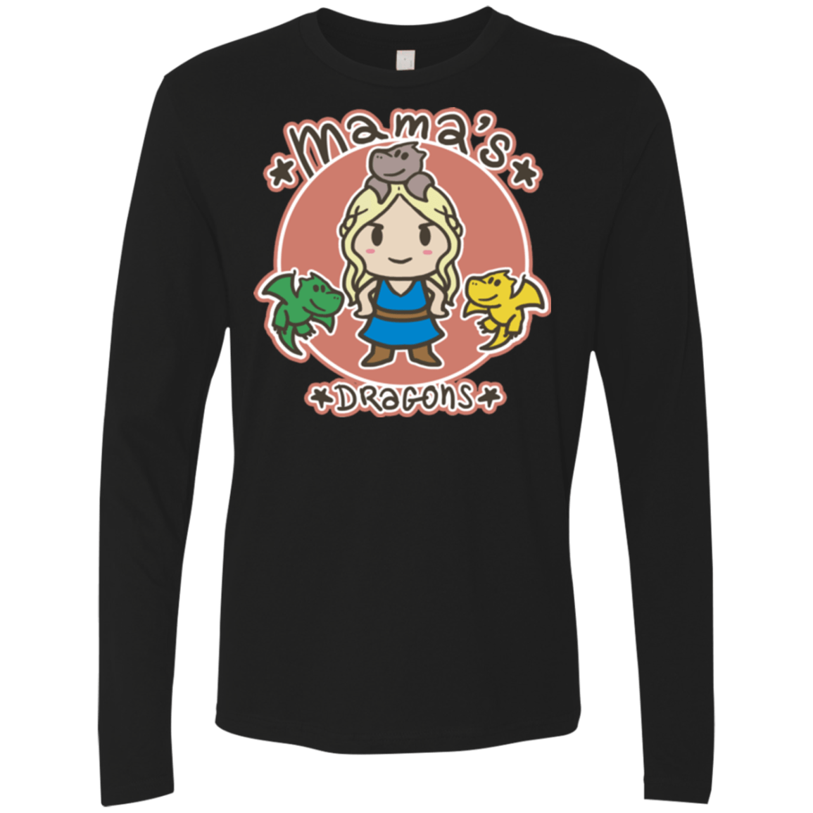 T-Shirts Black / Small Mamas Dragons Men's Premium Long Sleeve