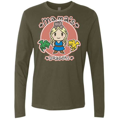 T-Shirts Military Green / Small Mamas Dragons Men's Premium Long Sleeve