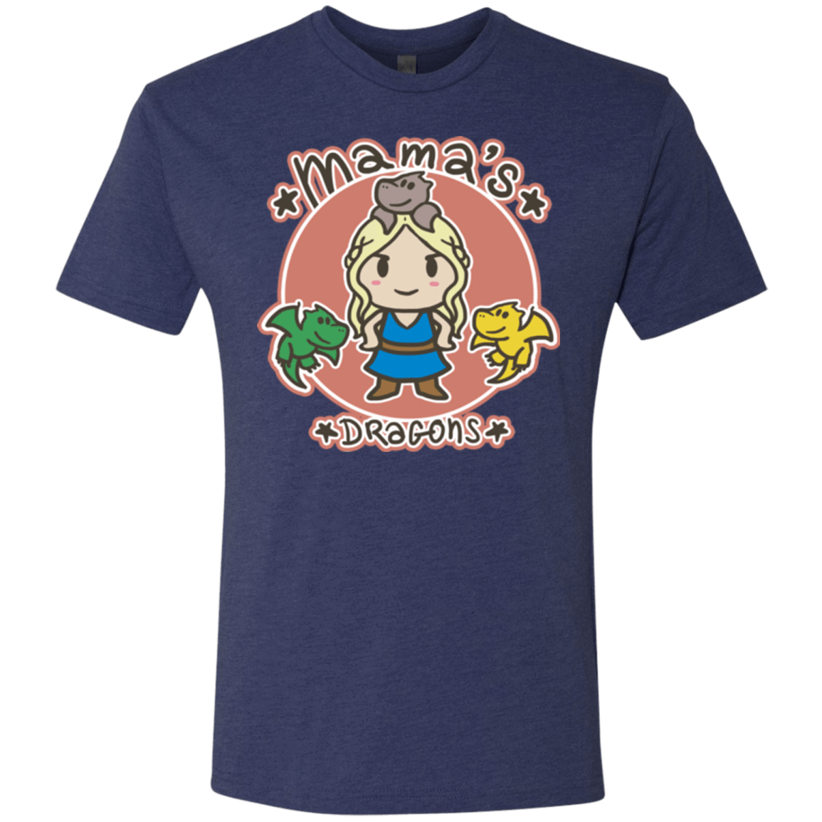 T-Shirts Vintage Navy / Small Mamas Dragons Men's Triblend T-Shirt