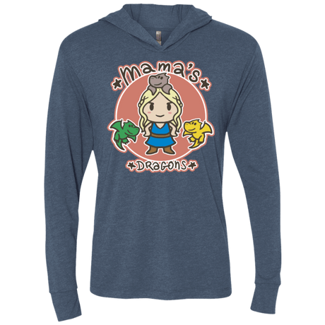 T-Shirts Indigo / X-Small Mamas Dragons Triblend Long Sleeve Hoodie Tee