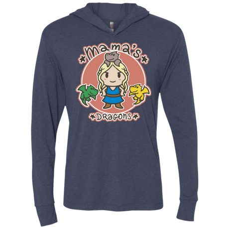 T-Shirts Vintage Navy / X-Small Mamas Dragons Triblend Long Sleeve Hoodie Tee