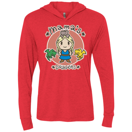 T-Shirts Vintage Red / X-Small Mamas Dragons Triblend Long Sleeve Hoodie Tee