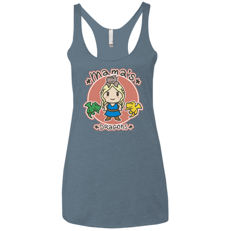 T-Shirts Indigo / X-Small Mamas Dragons Women's Triblend Racerback Tank