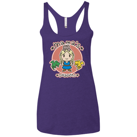 T-Shirts Purple / X-Small Mamas Dragons Women's Triblend Racerback Tank