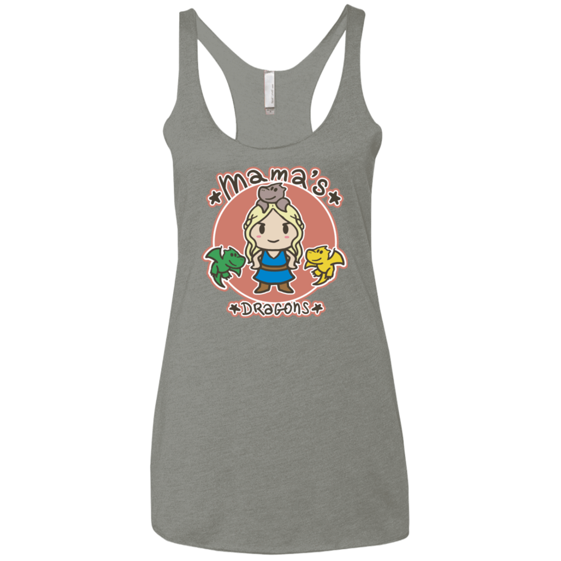 T-Shirts Venetian Grey / X-Small Mamas Dragons Women's Triblend Racerback Tank