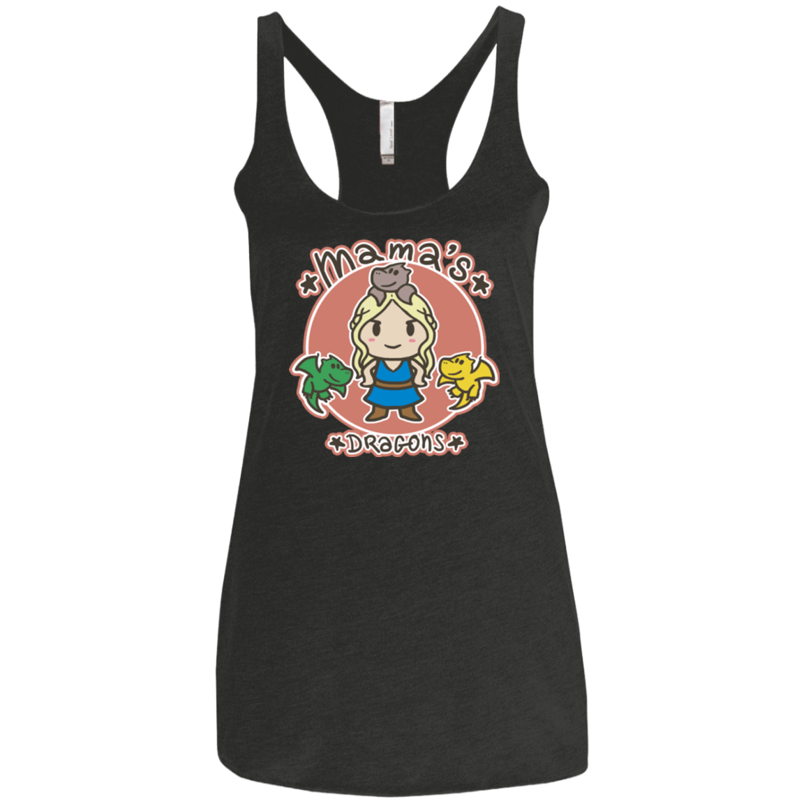 T-Shirts Vintage Black / X-Small Mamas Dragons Women's Triblend Racerback Tank