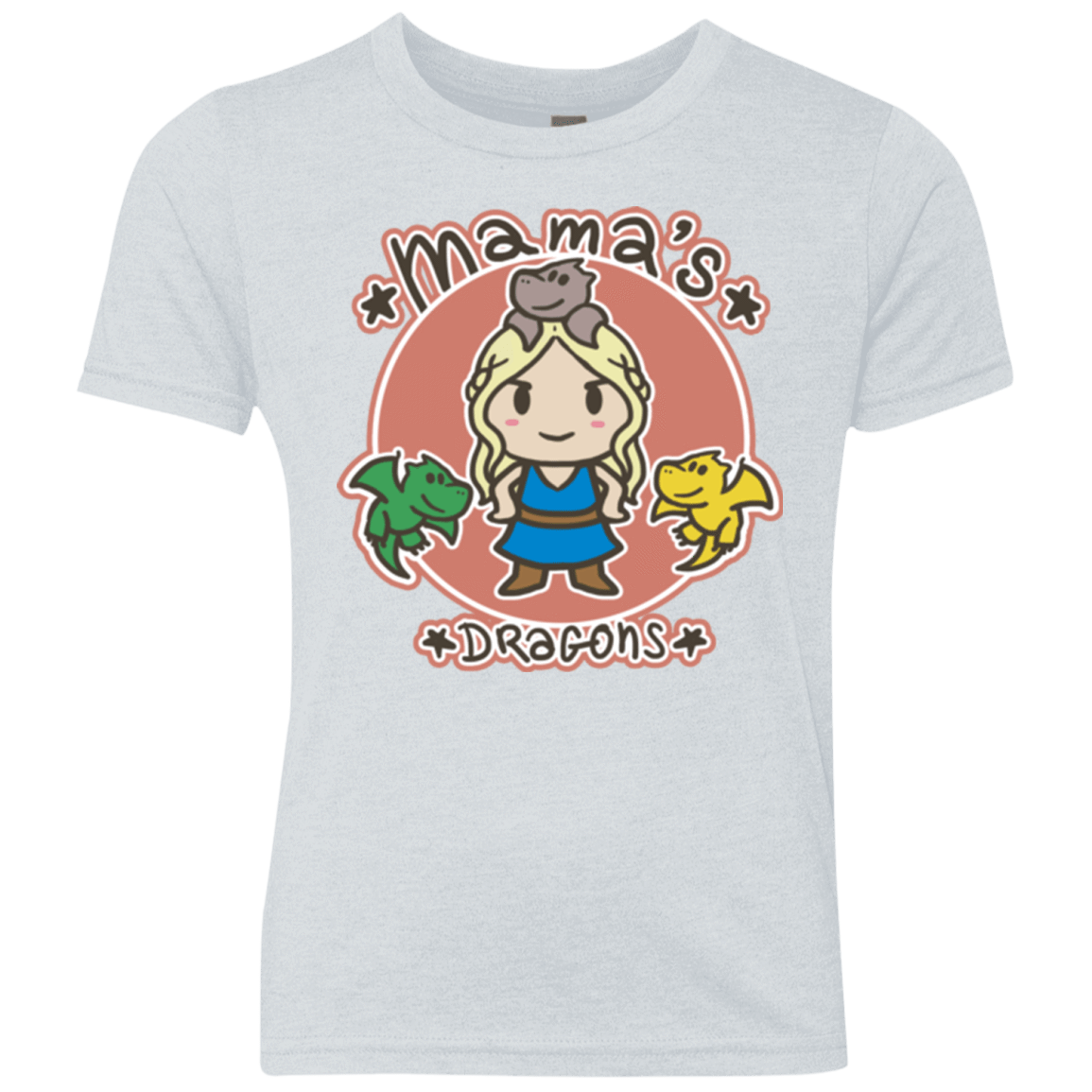 T-Shirts Heather White / YXS Mamas Dragons Youth Triblend T-Shirt