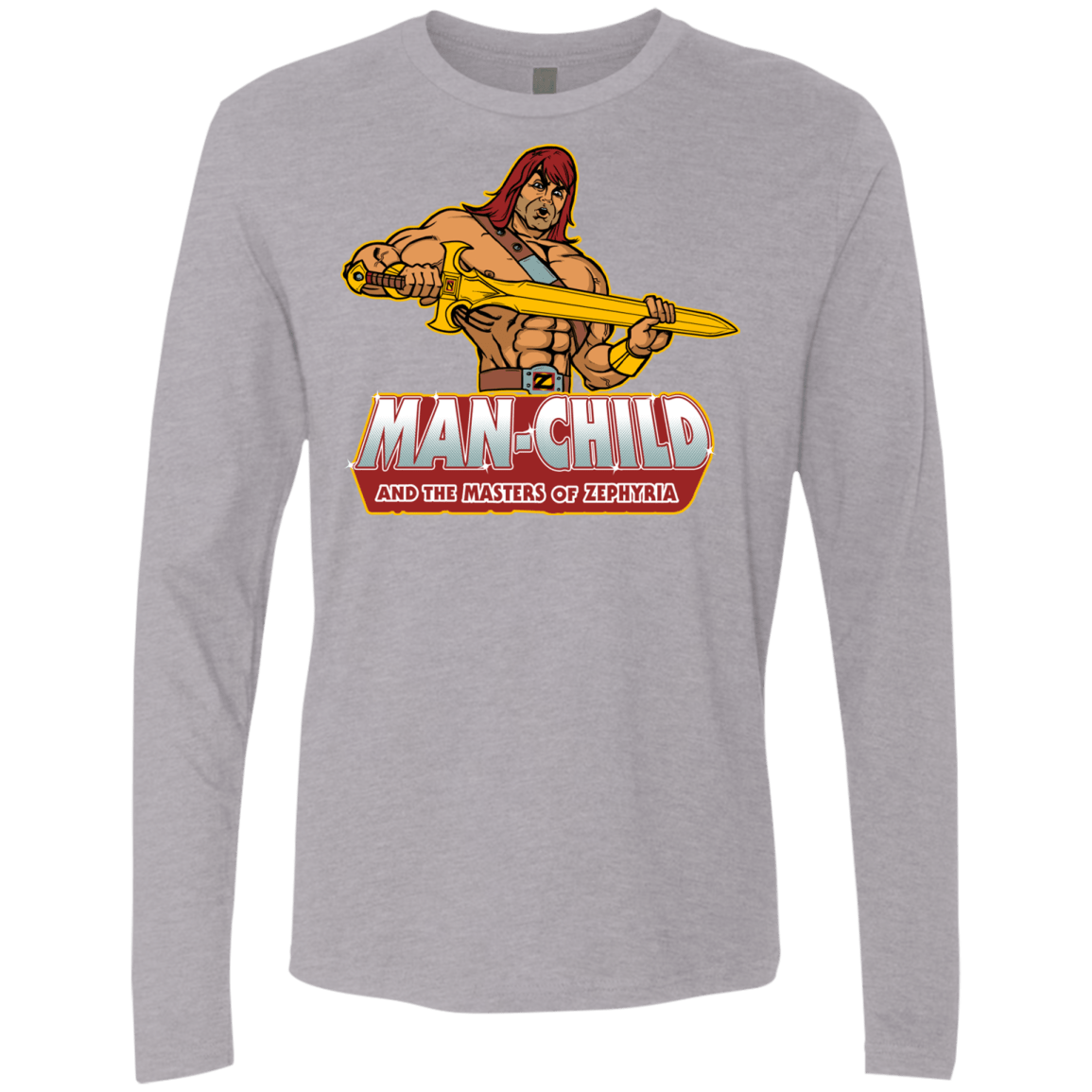 T-Shirts Heather Grey / S Man Child Men's Premium Long Sleeve