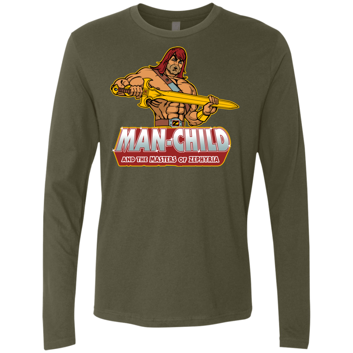 T-Shirts Military Green / S Man Child Men's Premium Long Sleeve