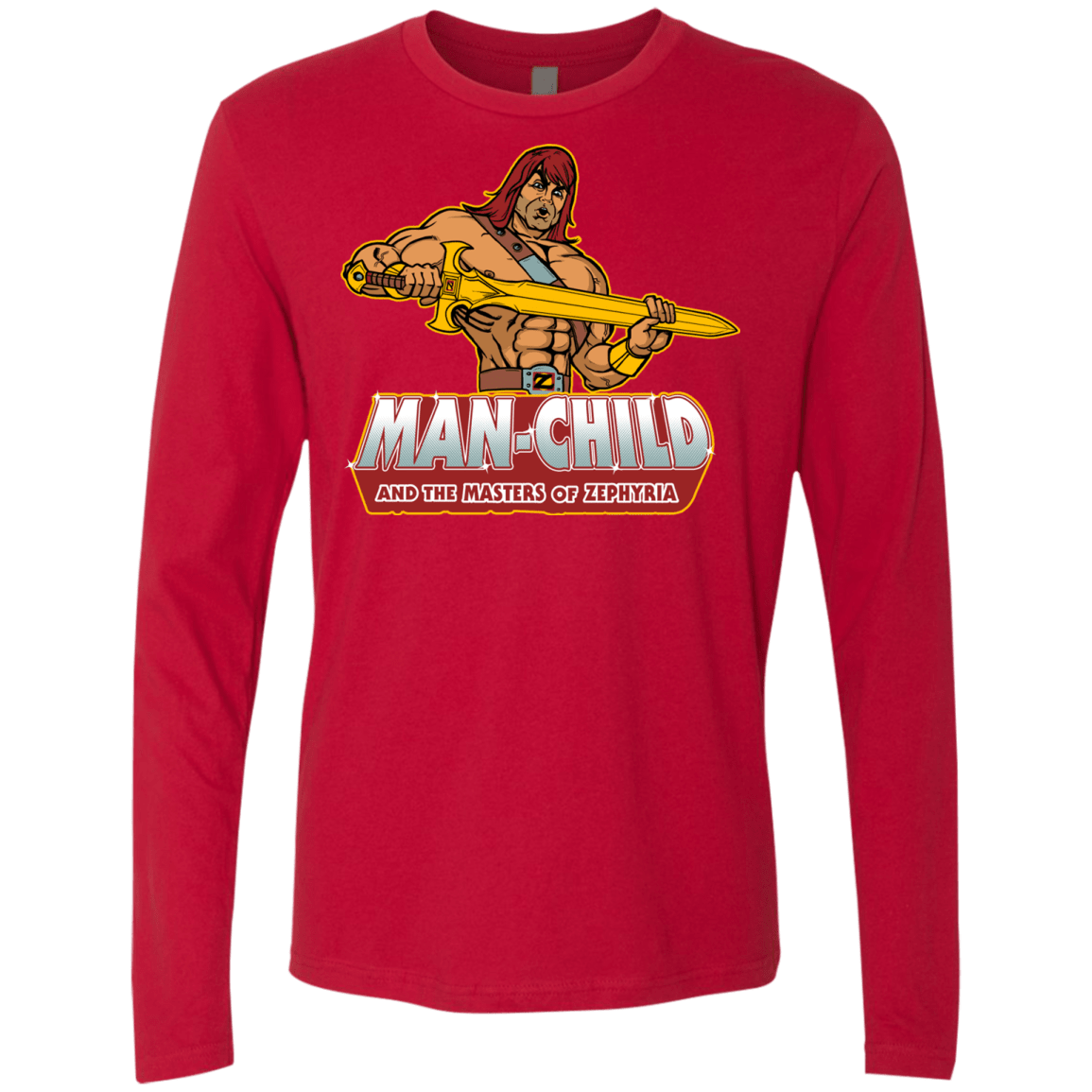 T-Shirts Red / S Man Child Men's Premium Long Sleeve