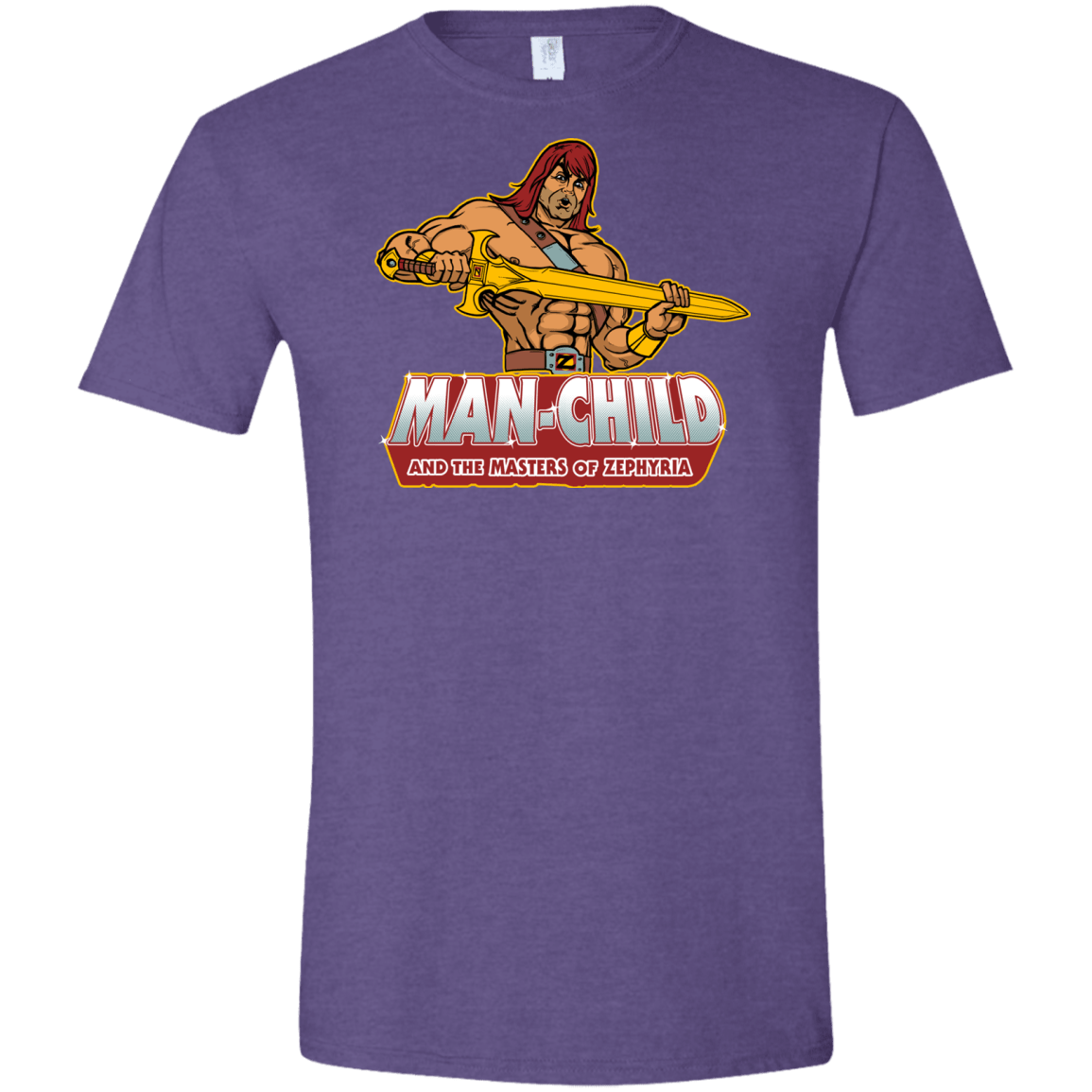 T-Shirts Heather Purple / S Man Child Men's Semi-Fitted Softstyle