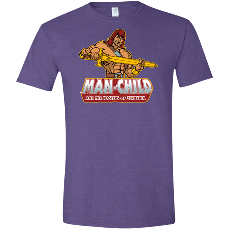 T-Shirts Heather Purple / S Man Child Men's Semi-Fitted Softstyle