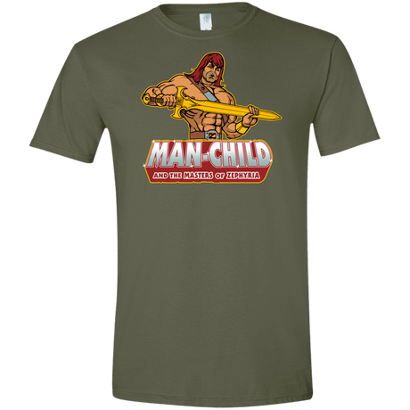 T-Shirts Military Green / S Man Child Men's Semi-Fitted Softstyle