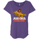 T-Shirts Purple Rush / X-Small Man Child Triblend Dolman Sleeve