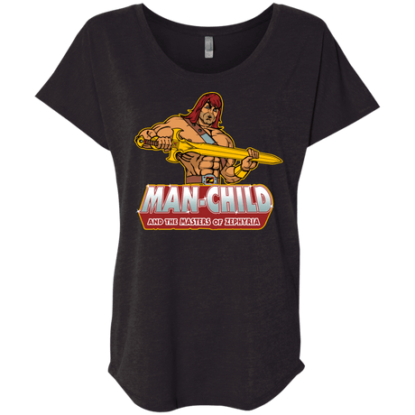 T-Shirts Vintage Black / X-Small Man Child Triblend Dolman Sleeve