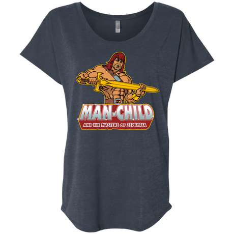 T-Shirts Vintage Navy / X-Small Man Child Triblend Dolman Sleeve