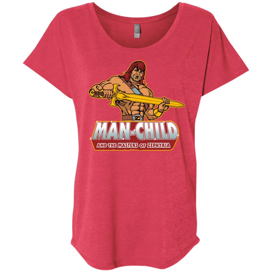 T-Shirts Vintage Red / X-Small Man Child Triblend Dolman Sleeve