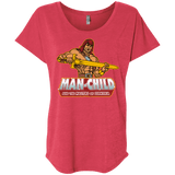 T-Shirts Vintage Red / X-Small Man Child Triblend Dolman Sleeve